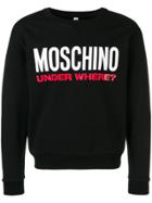 Moschino Logo Slogan Sweatshirt - Black