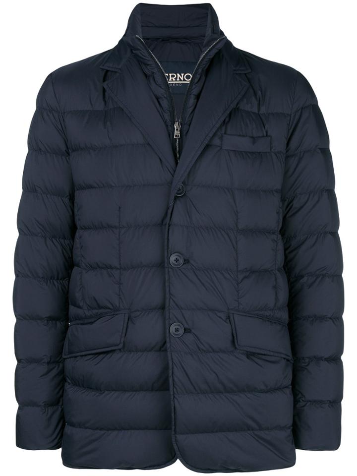 Herno Padded Single Breasted Jacket - Blue