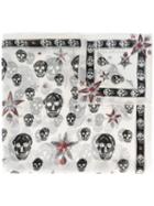 Alexander Mcqueen Skull Print Scarf, Women's, White, Silk