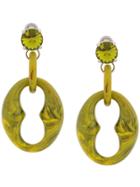 Prada Acrylic Glass Earrings - Green