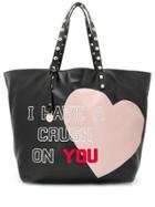 Red Valentino Red(v) I Have A Crush On You Tote Bag - Black