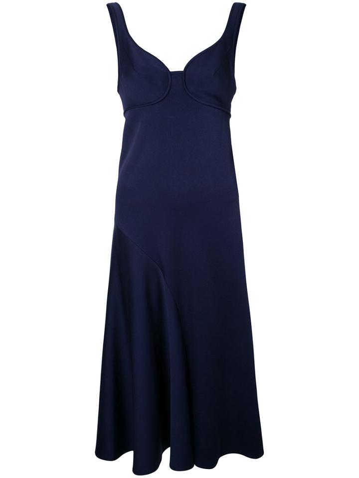 Victoria Beckham - Flared Dress - Women - Acetate/viscose - 8, Blue, Acetate/viscose