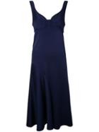Victoria Beckham - Flared Dress - Women - Acetate/viscose - 8, Blue, Acetate/viscose