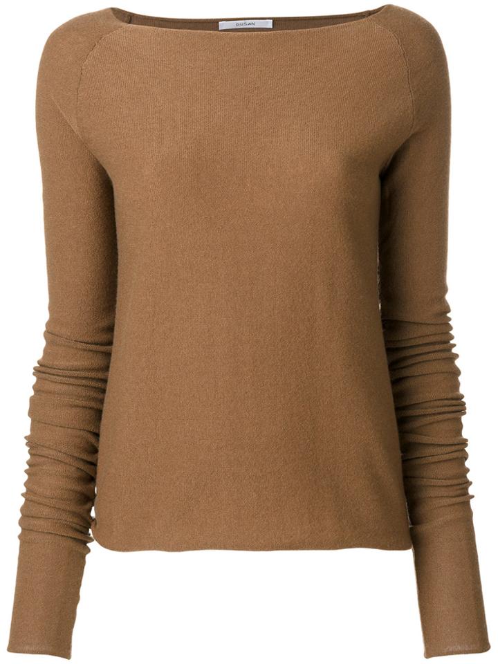 Dusan Boat Neck Jumper - Brown