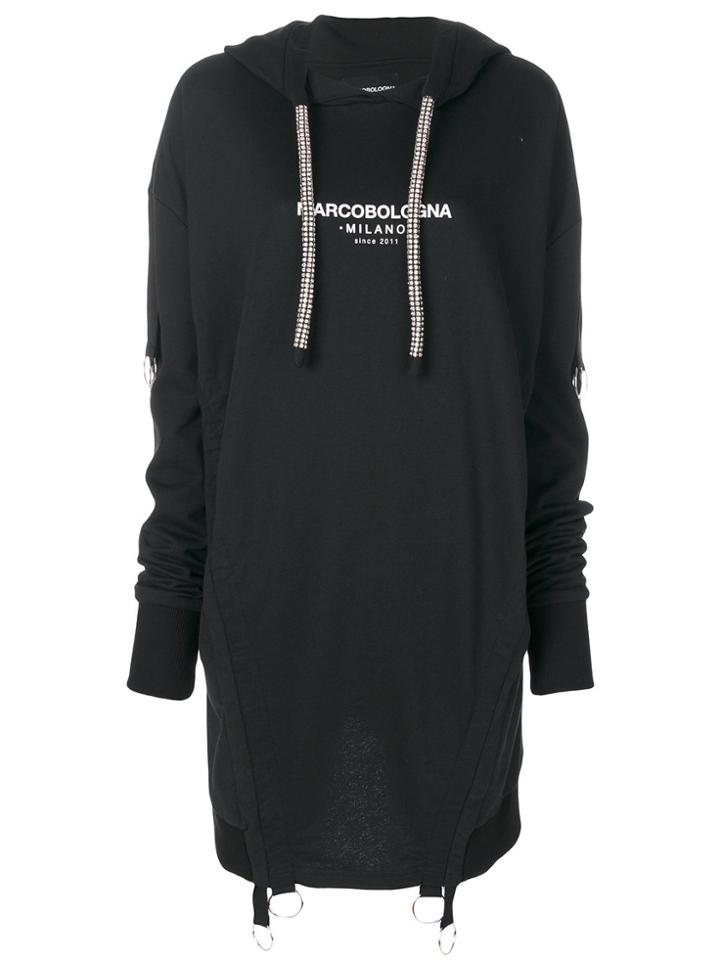 Marco Bologna Embellished Hoodie Dress - Black