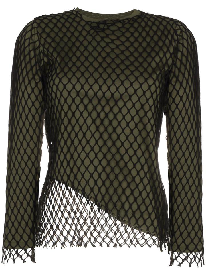 Marques'almeida Net Loose Fit Crew Neck Top - Green
