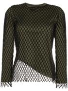 Marques'almeida Net Loose Fit Crew Neck Top - Green