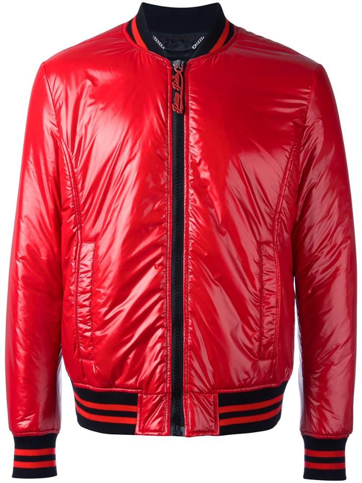 Philipp Plein Dunno Bomber Jacket - Red