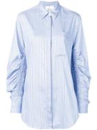3.1 Phillip Lim Striped Shirt With Gathered Sleeves - Blue