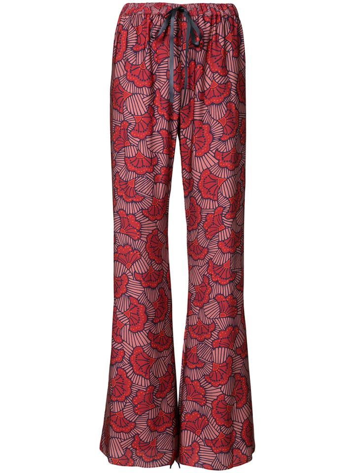 Alexis Floral Print Trousers - Red