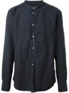 Massimo Alba Band Collar Shirt, Men's, Size: S, Blue, Cotton
