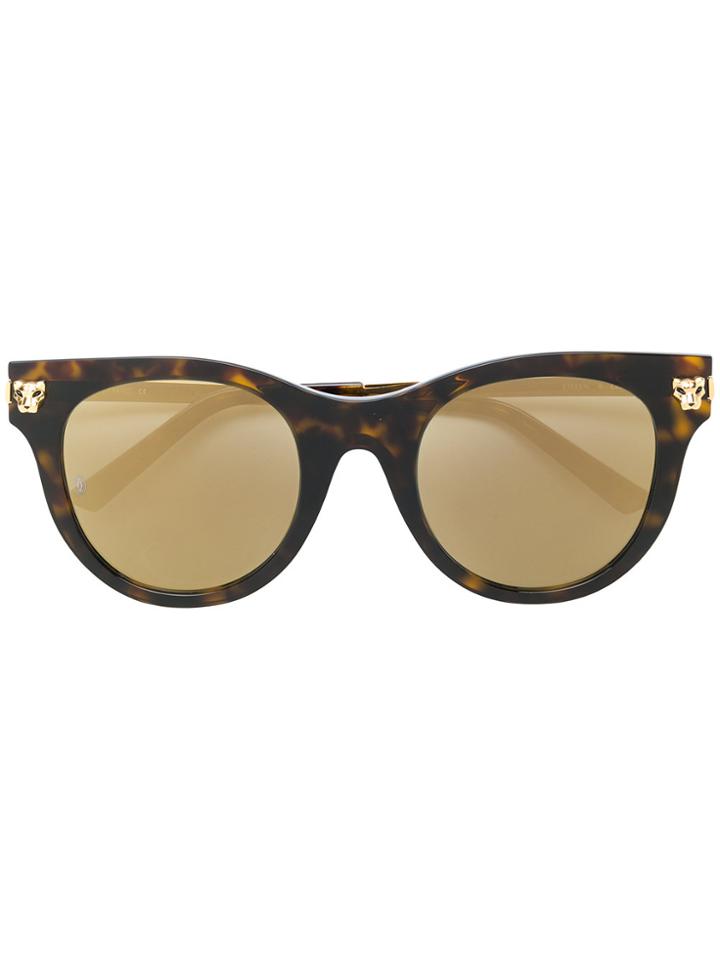 Cartier Oversized Panther Sunglasses - Brown
