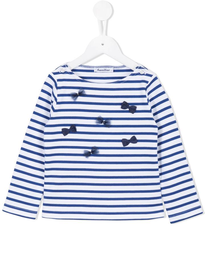 Familiar Striped Blouse, Toddler Girl's, Size: 4 Yrs, White