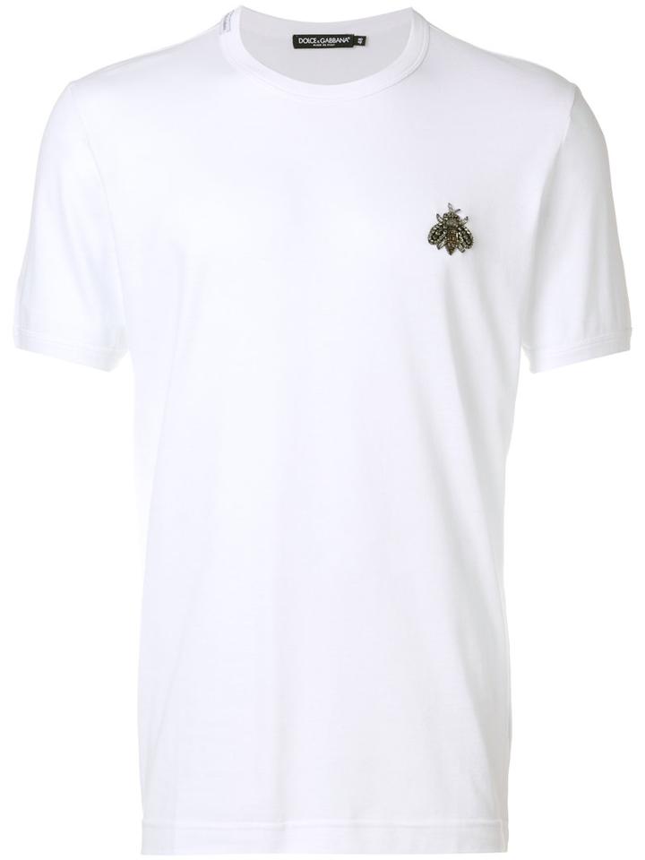 Dolce & Gabbana - Bee Patch T-shirt - Men - Silk/cotton/acrylic/glass - 50, White, Silk/cotton/acrylic/glass