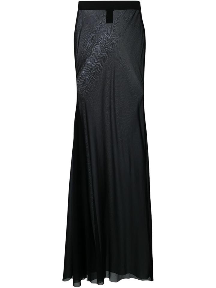 Ann Demeulemeester Sheer Maxi Skirt, Women's, Size: 38, Black, Silk