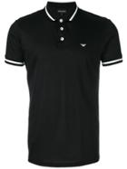 Emporio Armani Stripe Detail Polo Shirt - Black