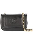 Chanel Vintage Cc Line Stitch Chain Bag - Black
