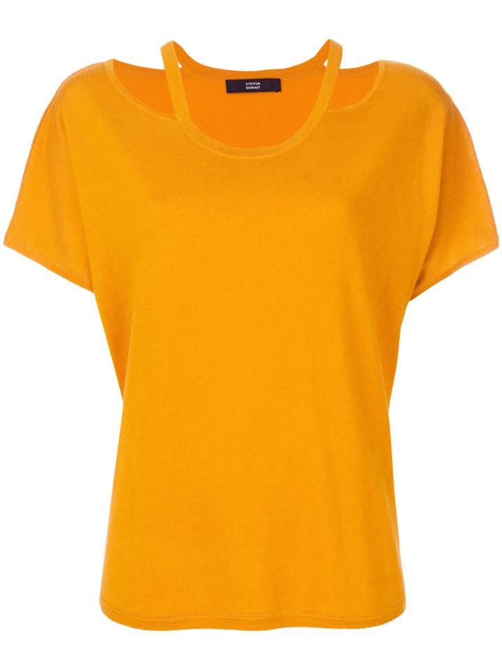 Steffen Schraut Off-the-shoulder T-shirt - Yellow & Orange