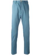 Vivienne Westwood Man Rear Patch Chinos, Men's, Size: 48, Blue, Cotton
