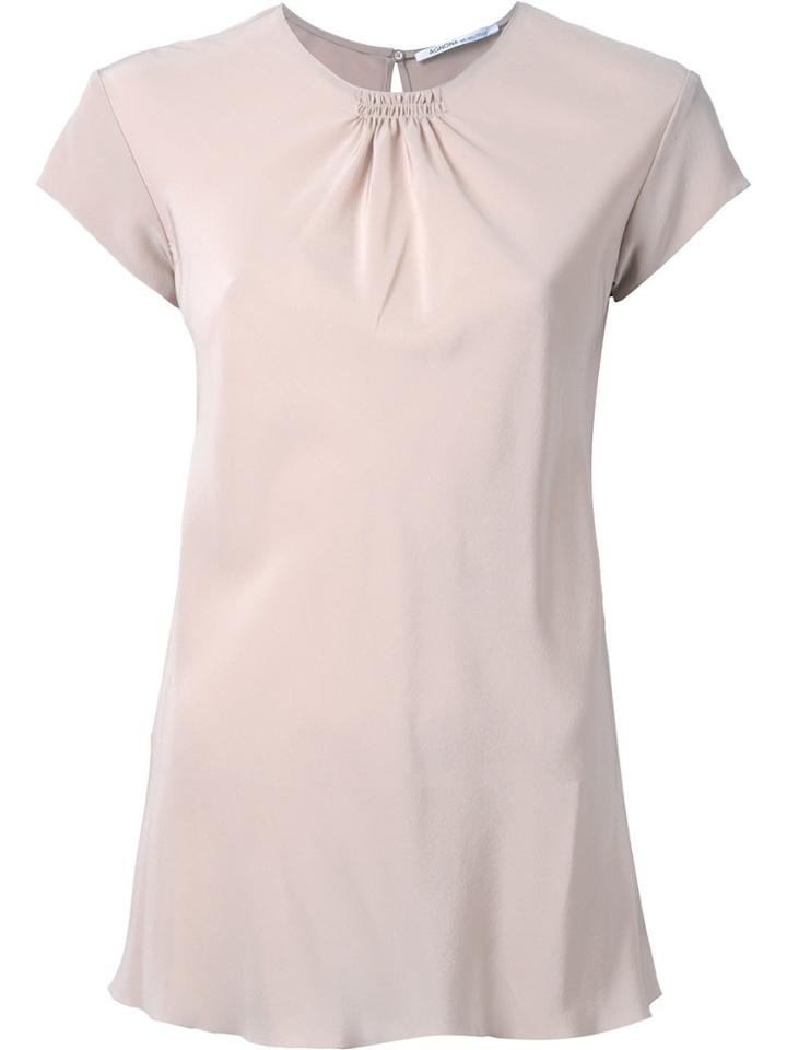 Agnona Shortsleeve Blouse - Nude & Neutrals