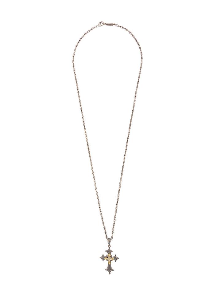 Roman Paul Cross Necklace - Metallic
