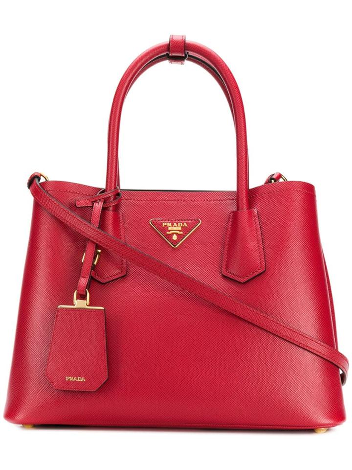Prada Bibliotheque Tote Bag - Red