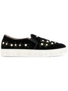 Aquazzura Cosmic Pearls Sneakers - Black