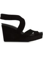 Pedro Garcia Wedge Sandals, Women's, Size: 36, Black, Leather