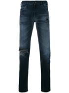 Just Cavalli Faded Distressed Detail Jeans - Blue