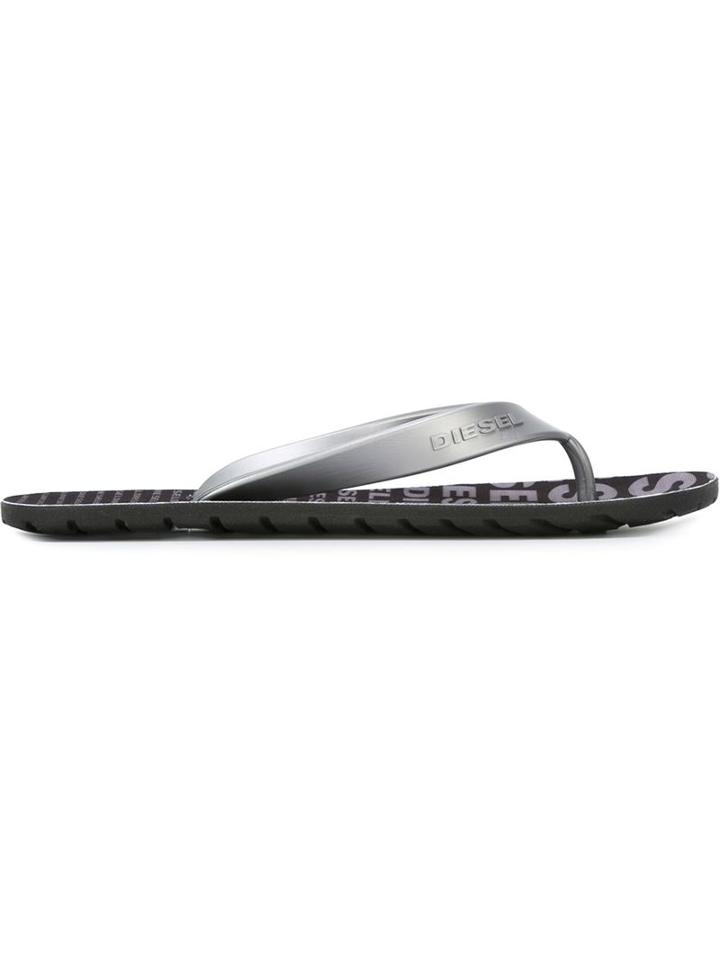Diesel Splish Flip Flops, Men's, Size: 44, Grey, Rubber