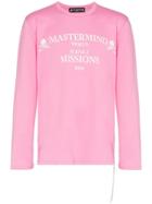Mastermind Japan Missions Long-sleeved Cotton T-shirt - Pink & Purple