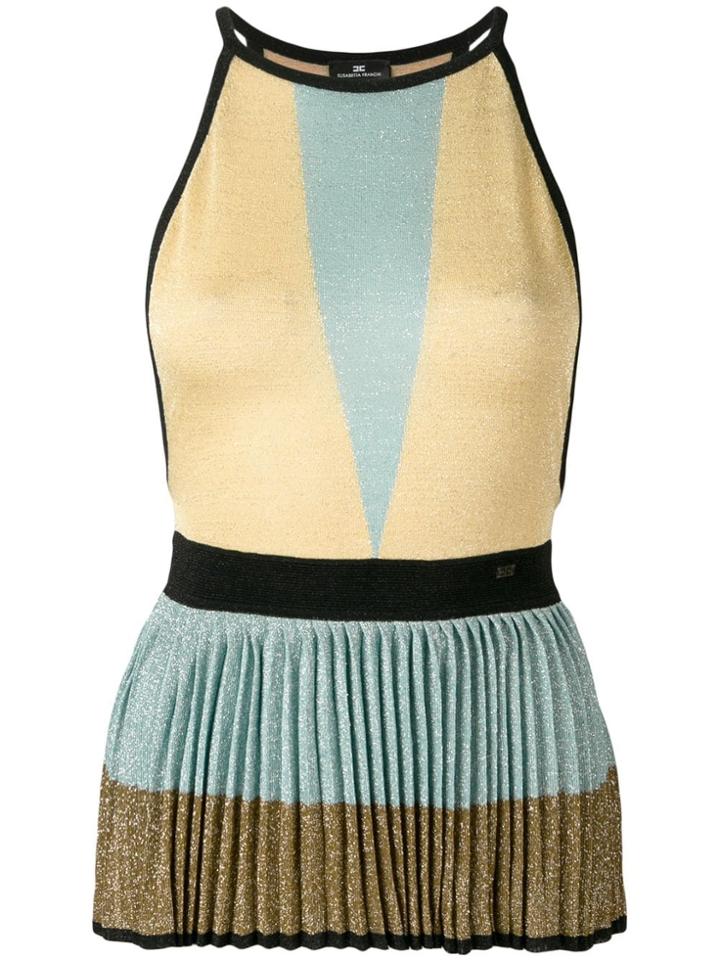 Elisabetta Franchi Pleated Detail Top - Gold