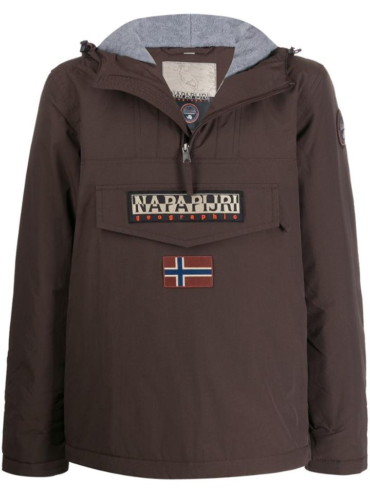 Napapijri Hooded Sports Jacket - Brown