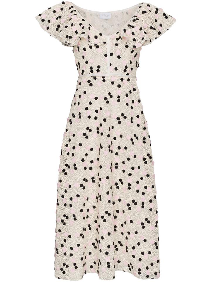 Giambattista Valli V Neck Floral Dress - Nude & Neutrals