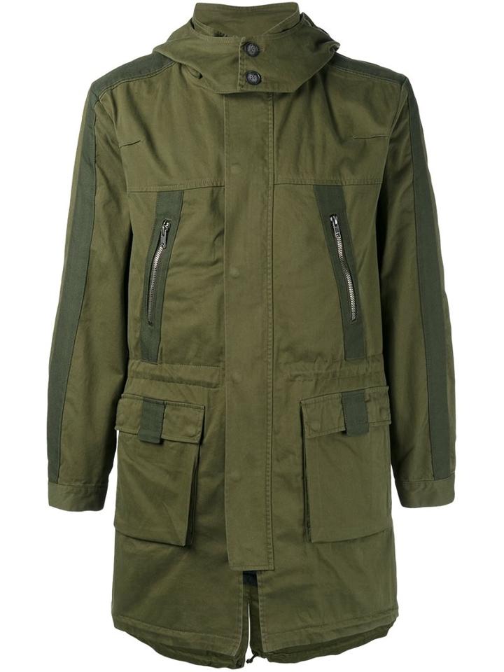 Lot78 Hooded Parka, Men's, Size: 54, Green, Cotton/spandex/elastane