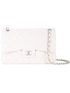 Chanel Vintage Double Flap Shoulder Bag - White