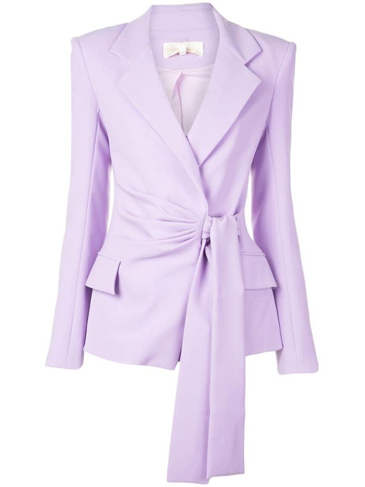 Christian Siriano Tie Waist Blazer - Purple