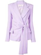 Christian Siriano Tie Waist Blazer - Purple