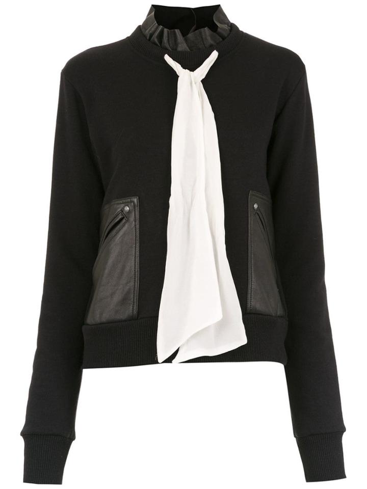 Andrea Bogosian Pussy Bow Knit Blouse - Black