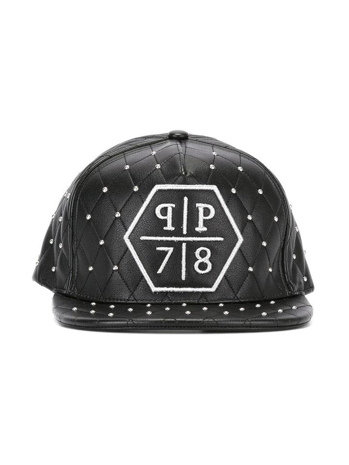 Philipp Plein Kids 'pp78' Quilted Cap, Black