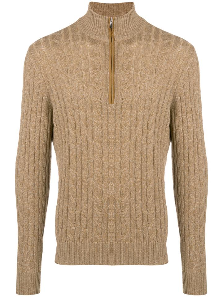 Loro Piana Cashmere High Neck Sweater - Brown
