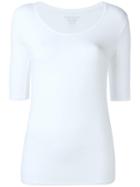 Scoop Neck T-shirt, Women's, Size: 1, White, Elastodiene/viscose, Majestic Filatures