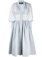 Avaro Figlio Broderie Anglaise Flared Dress - Blue