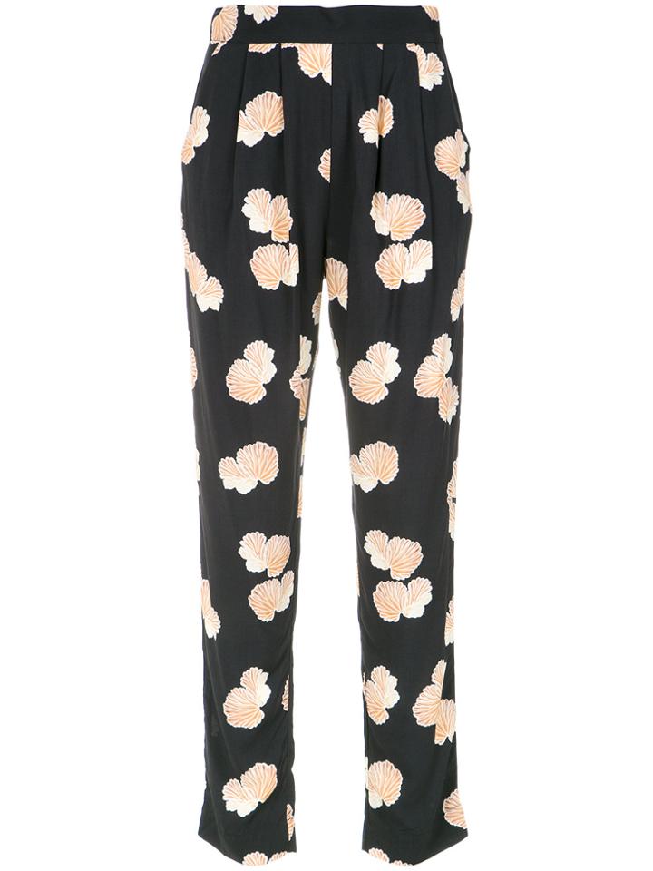 Andrea Marques Mushroom Print Trousers - Black