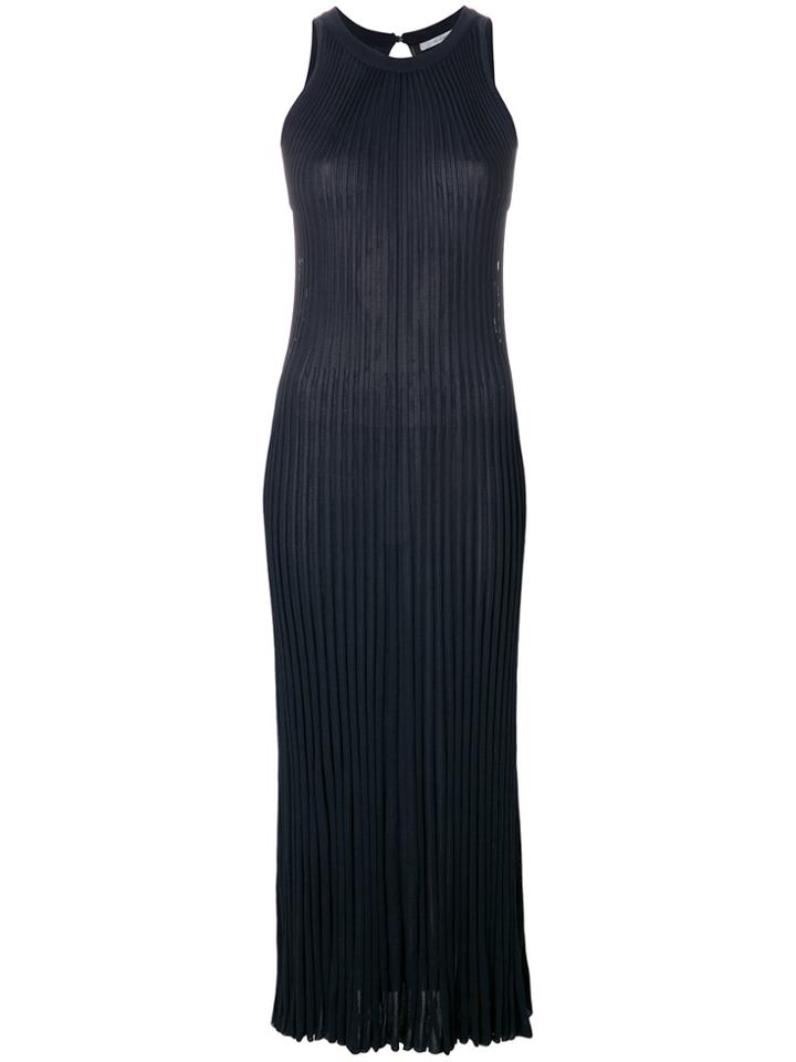 Dusan Pleated Vismat Maxi Dress - Blue