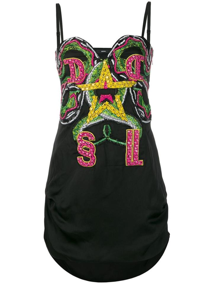Diesel Embellished Mini Dress - Black