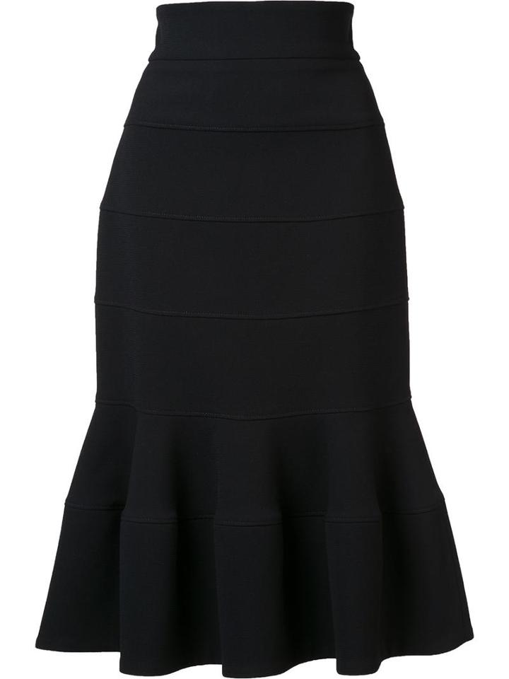 Carolina Herrera 'trumpet' Skirt, Women's, Size: 0, Black, Cotton/virgin Wool