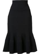 Carolina Herrera 'trumpet' Skirt, Women's, Size: 0, Black, Cotton/virgin Wool