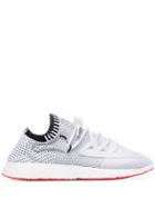 Y-3 White Raito Racer Knitted Upper Leather Trim Low-top Sneakers