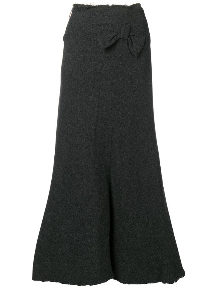 Comme Des Garçons Vintage Bow Embellished Knit Skirt - Grey
